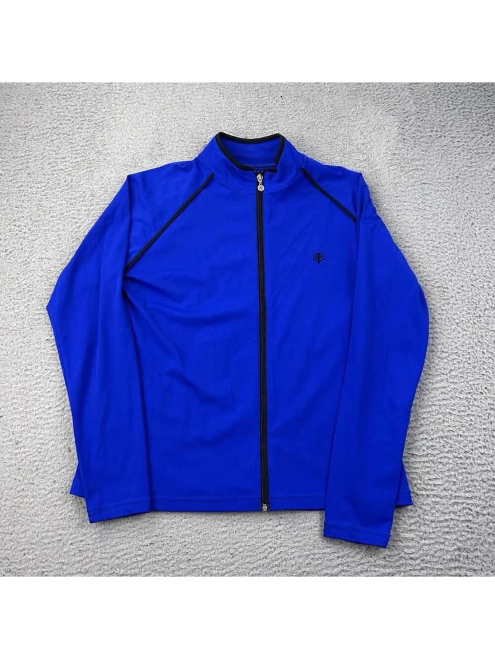 Coolibar Macarella Water Jacket Womens Sz M Blue Long Sleeve Full Zip UV